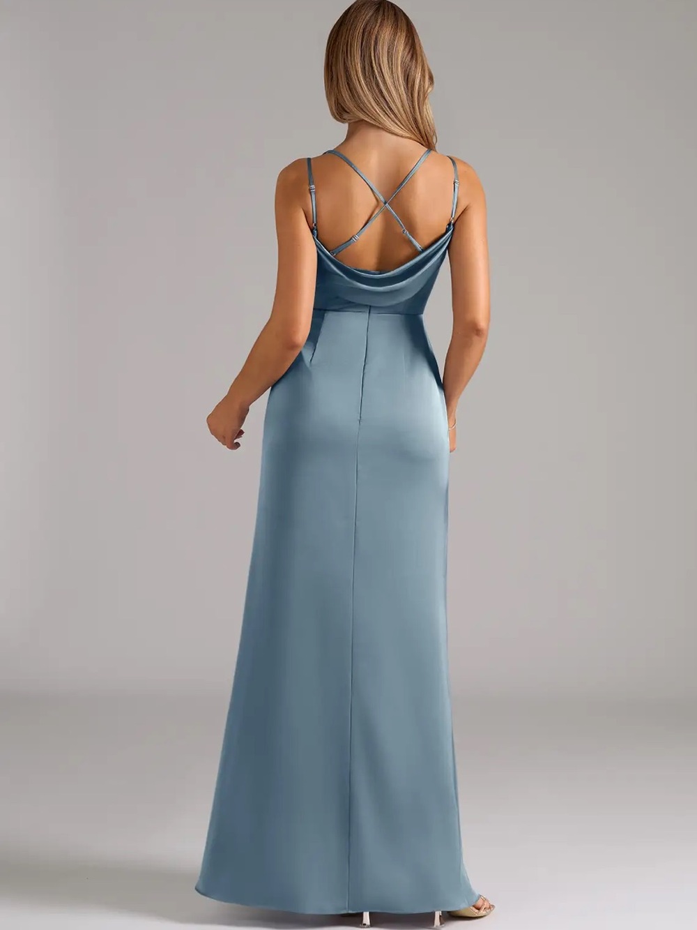 Azazie Callan Bridesmaid Dress size A6 dusty blue NEW! - Picture 8 of 10